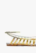 Iris Specchio Leather Flat(5,Silver)