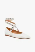 Jaycie Patent Leather Flat(5,White)