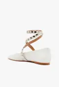 Jaycie Patent Leather Flat(5,White)