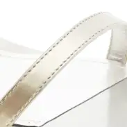 Jenna Specchio Leather Sandal(5,Silver)