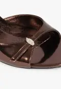 Jane Mule Sandal(5,Dark Brown)
