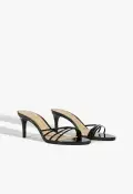 Inez Mule Leather Sandal(5,Black)