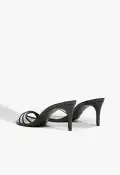 Inez Mule Leather Sandal(5,Black)