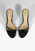 Inez Mule Leather Sandal(5,Black)