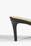 Inez Mule Leather Sandal(5,Black)