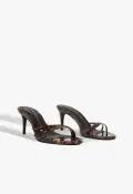 Inez Mule Leather Sandal(5,Animal Print)