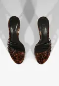 Inez Mule Leather Sandal(5,Animal Print)