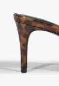 Inez Mule Leather Sandal(5,Animal Print)