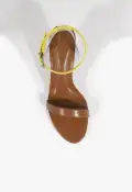 Irina Mid Leather Sandal(5,Brown)
