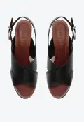 Jennifer Leather Sandal(5,Black)