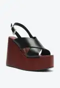 Jennifer Leather Sandal(5,Black)