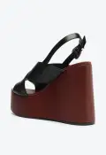 Jennifer Leather Sandal(5,Black)