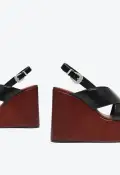 Jennifer Leather Sandal(5,Black)