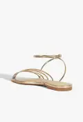 Inez Specchio Leather Sandal(5,Gold)