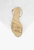 Inez Specchio Leather Sandal(5,Gold)