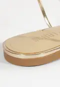 Inez Specchio Leather Sandal(5,Gold)