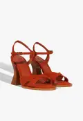 Hilda Curve Suede Sandal(5,Orange)