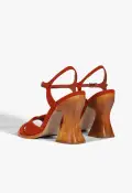 Hilda Curve Suede Sandal(5,Orange)