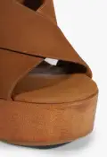 Jennifer Platform Suede Sandal(5,Brown)