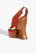 Jennifer Platform Suede Sandal(5,Orange)