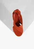 Jennifer Platform Suede Sandal(5,Orange)