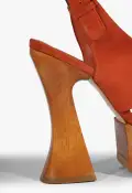 Jennifer Platform Suede Sandal(5,Orange)