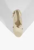 Jennifer Platform Fabric Sandal(5,Beige)