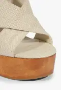 Jennifer Platform Fabric Sandal(5,Beige)
