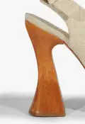 Jennifer Platform Fabric Sandal(5,Beige)