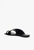 Jodie Flat Sandal(5,Black)
