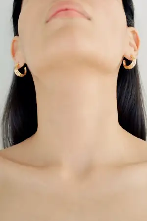 LARGE BLONDEAU HOOPS(STERLING SILVER)