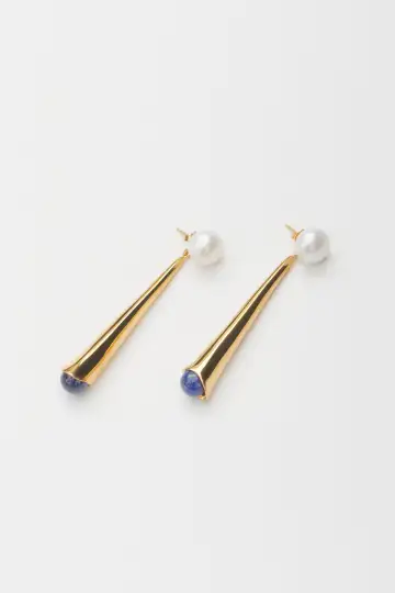 LAPIS LOU LOU EARRINGS(STERLING SILVER)