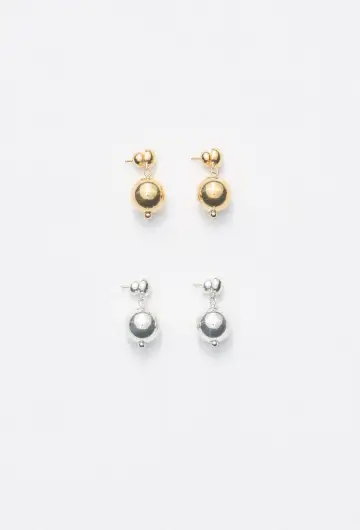BALL DROP EARRINGS(STERLING SILVER)