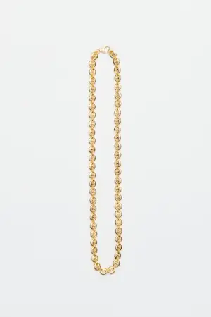 18K GOLD CIRCLE LINK NECKLACE