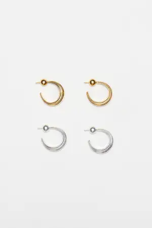 LARGE BLONDEAU HOOPS(STERLING SILVER)