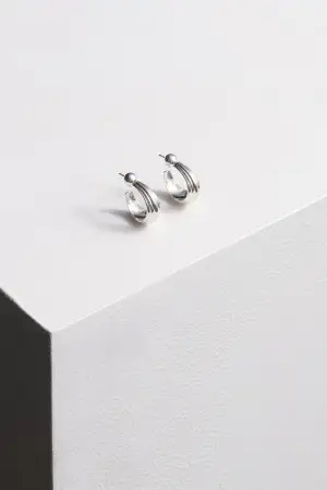 LARGE BLONDEAU HOOPS(STERLING SILVER)