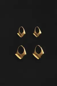 PYRAMID HOOPS(Sterling Silver,Small)