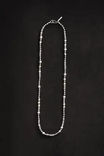 White Pearl Mermaid Necklace. 24in