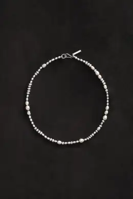 White Pearl Mermaid Necklace. 15in