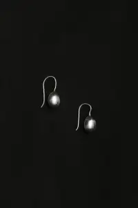 PETITE EGG DROP EARRINGS(STERLING SILVER)