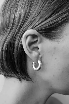BAGEL HOOPS(Sterling Silver,Small)