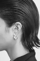 PYRAMID HOOPS(Sterling Silver,Small)