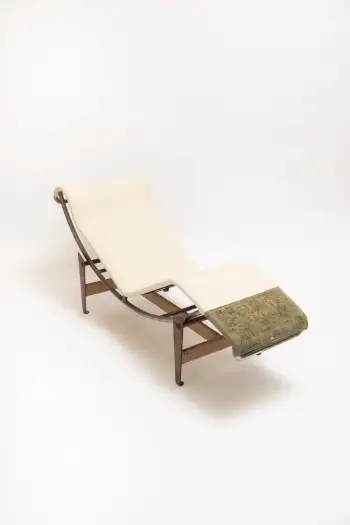 CHARLOTTE PERRIAND. PIERRE JEANERRET & LE CORBUSIER. EARLY 'CHAISE BASCULANTE'. C. 1928