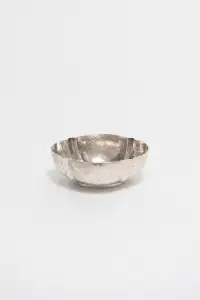 WILLIAM SPRATLING. HAMMERED STERLING SILVER POTPOURRI BOWL. C. 1940