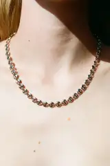 SMALL CIRCLE LINK NECKLACE(STERLING SILVER)